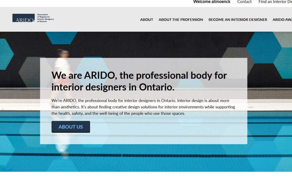 Screengrab of new ARIDO website