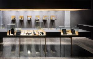 Contrast and luxury are on display in this understated jewellery boutique