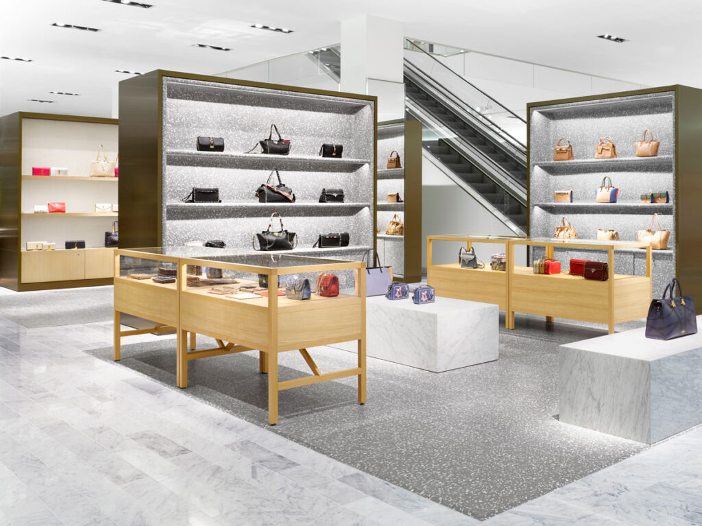 Inside interior neiman marcus department store display sale