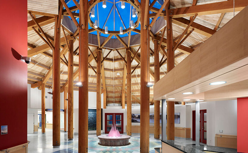 The medicine wheel is a motif in the design of this Health Centre