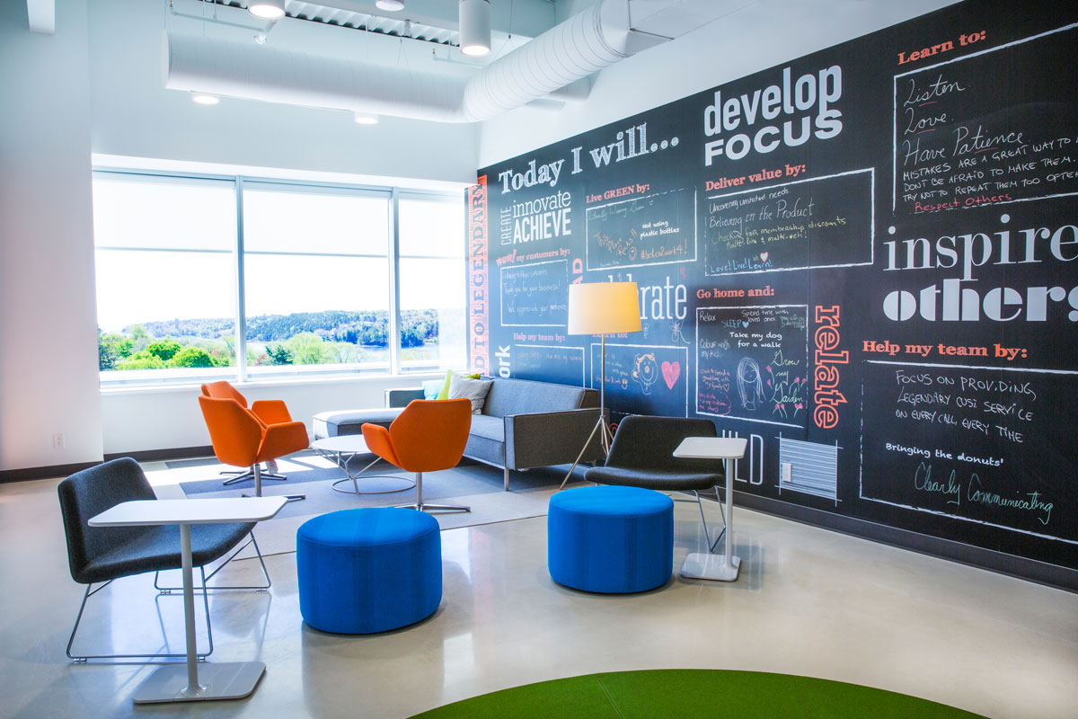 East coast cool infuses this office with casual, relaxed atmosphere