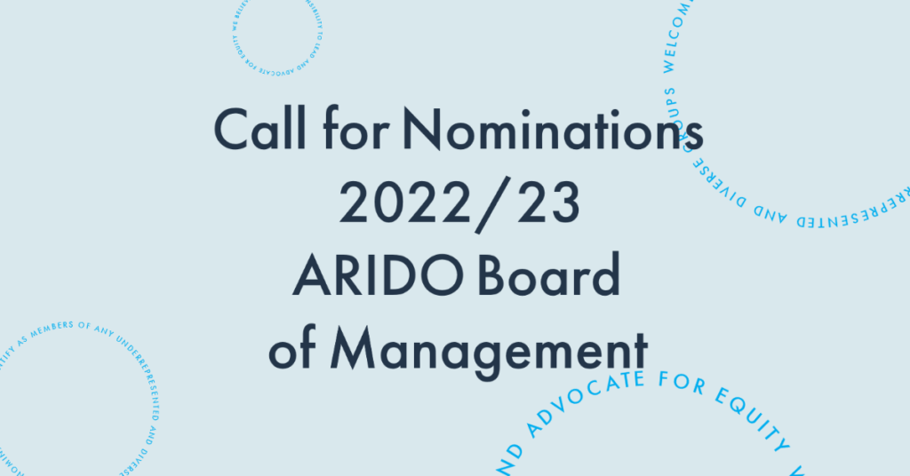 Call for Nominations 22/23 ARIDO Board of Management