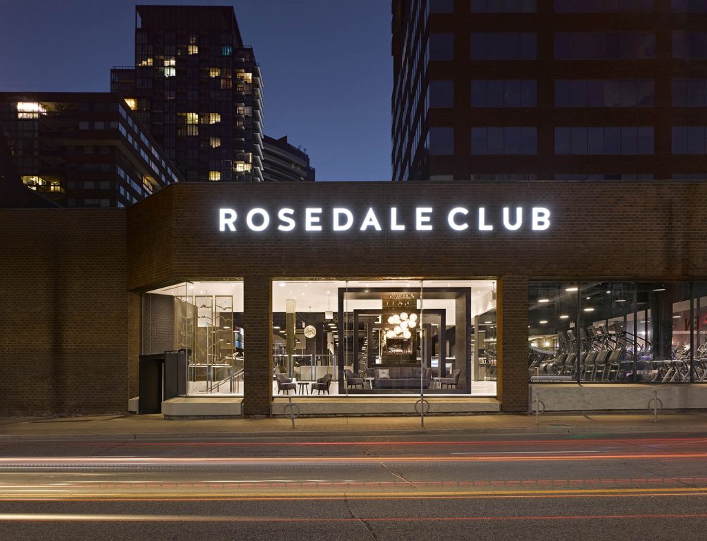 Rosedale Club front window showcasing the elegant reception and waiting area inside.