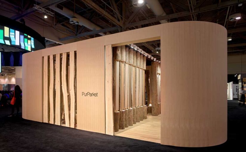 Interior designers go against the grain for this immersive wood themed exhibit