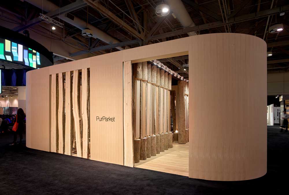 View of the PURparket exhibit booth entrance