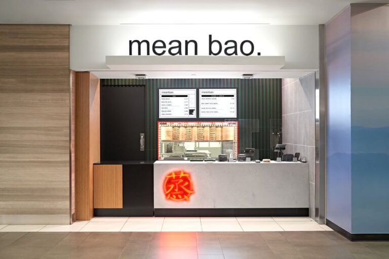 Front view of the Mean Bao fast food restaurant