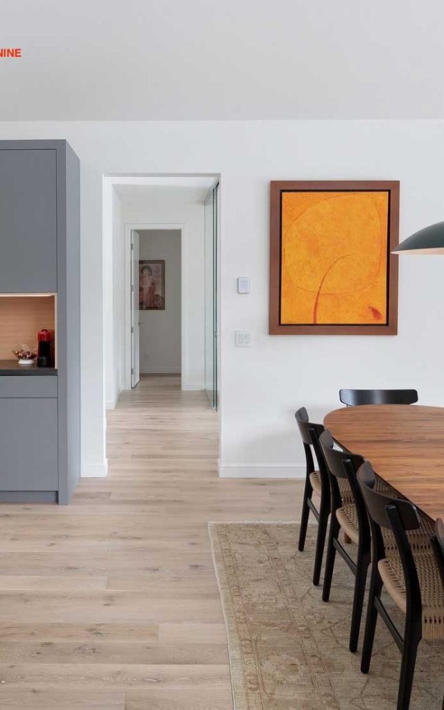 Dining room just off the kitchen leading toward the bedroom hallway