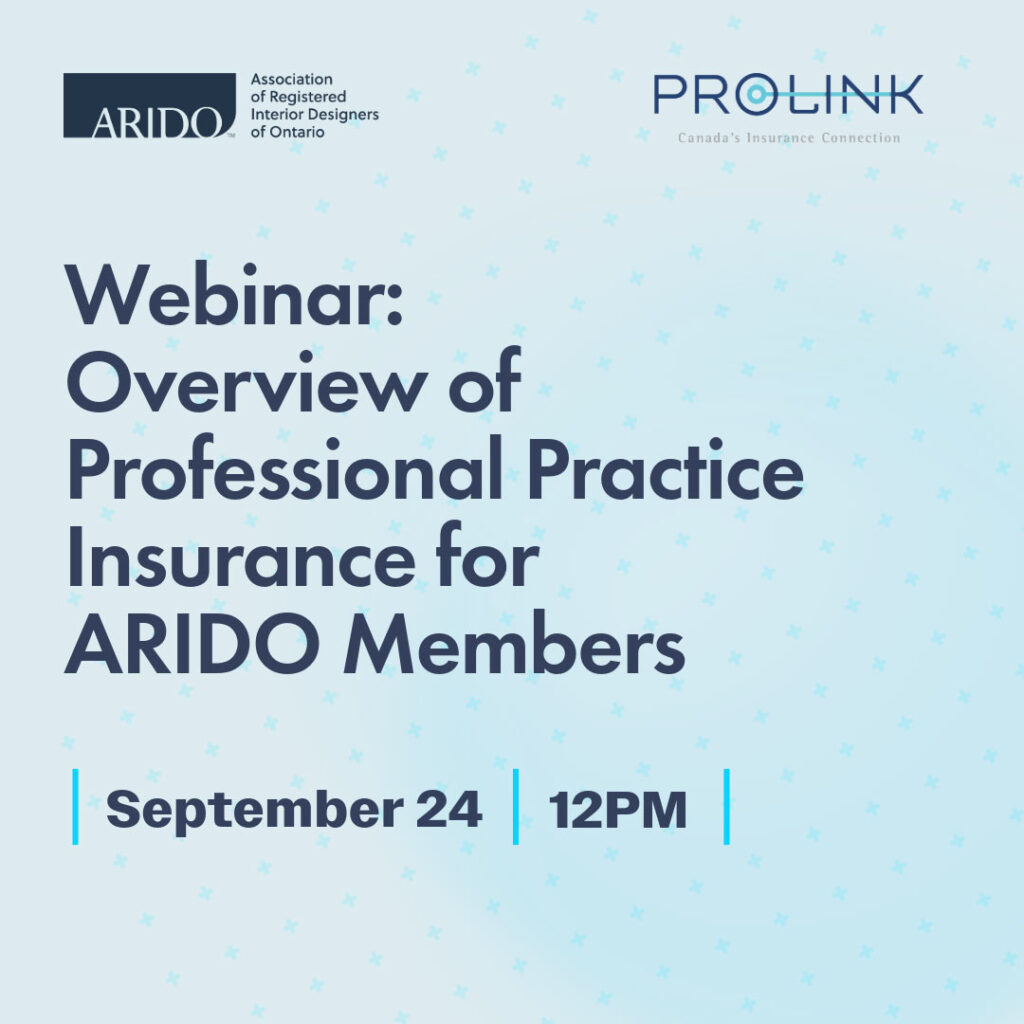 PROLINK Webinar: Webinar: Overview of Professional Practice Insurance for ARIDO Members