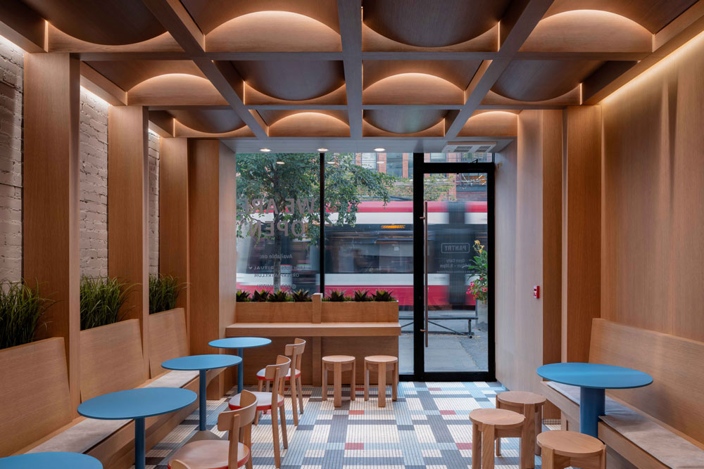 Pantry King Street West interior, where the ceiling was designed by Dyonne Fashina, ARIDO