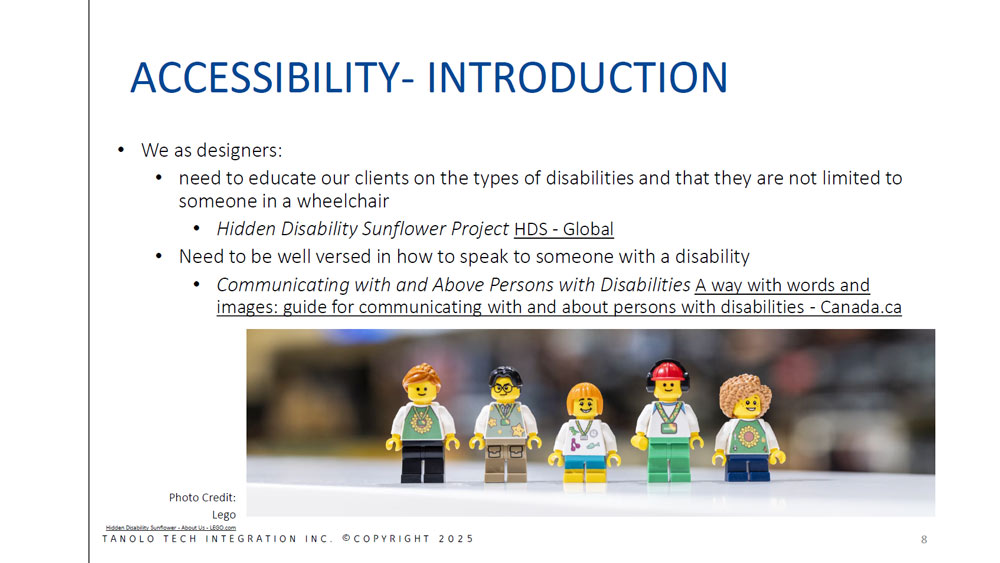Slide from Vanessa Tantalo's presentation - Accessibility introduction slide